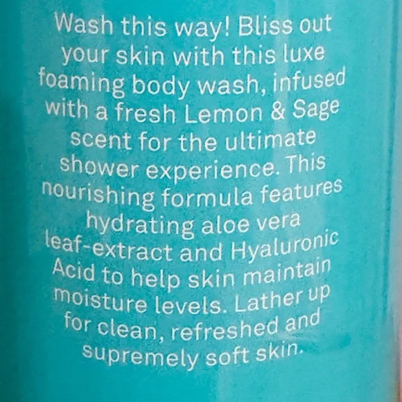 Bliss Lemon & Sage Body Wash - Blue Bottle - Picture 3 of 3